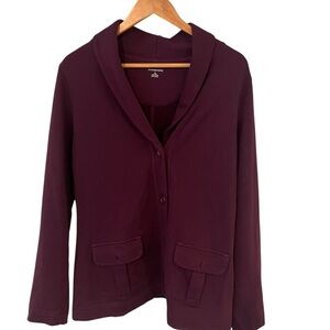 Lands' End Purple Sweatshirt Blazer